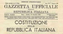 Gazzetta Ufficilale che reca la Costituzione italiana ove si attribuisce la rappresentanza democratica ai partiti